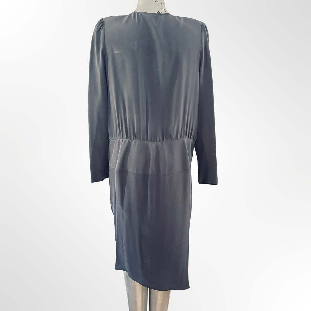 Topshop Boutique Long Sleeve Crossover Silk Dress - Picture 4 of 7